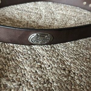 Zep-Pro Full Grain Leather Brown Concho Belt UF Florida Gators youth XL